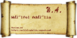 Wölfel Adélia névjegykártya